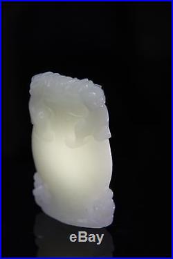 Certified Chinese Hetian Jade Pendant. Vase. Well carved and large piece! XXL