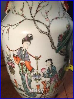 Chinese Antique Famile Rose Porcelain Large Vase