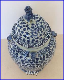 Chinese Blue And White Temple Vase Qing Dynasty Large 68cm High 19th Century