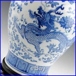 Chinese Blue Porcelain White Vase And Vintage Jar Rare Large Vases Hand Dragon