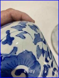 Chinese Blue & White Large Size Ginger Jar With Dome Top