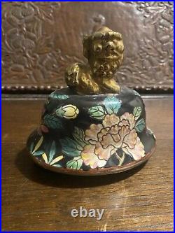 Chinese Famille Noir Large Ovoid Jar With Dog Of Fo Lid Qianlong Mark To Base
