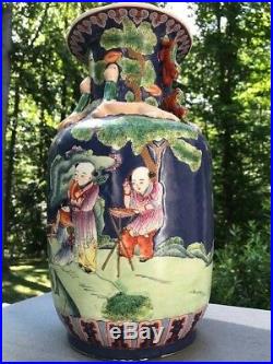Chinese Large Famille Porcelain Vase with Beauty and Flowers, 14