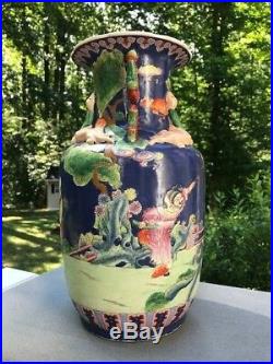 Chinese Large Famille Porcelain Vase with Beauty and Flowers, 14