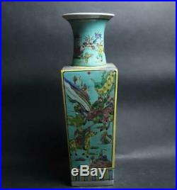 Chinese Old KANGXI MARK Large Vase / H 48cm Qing Ming Dish Plate Pot Jar