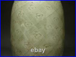 Chinese Old Ming Longquan Celadon Large Vase / H 23.8cm / Bowl Plate Qing