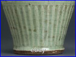 Chinese Old Ming Longquan Celadon Large Vase / H 36.5cm 4.9kg /Bowl Plate Qing