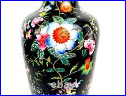 Chinese Porcelain Famille Noire Millefiori Large Heavy 14 Vase