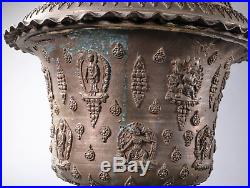 Chinese Tibet Temple Buddha Flower Vase / Large and Heavy H 58cm 21.4kg