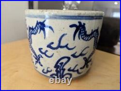 Chinese antique dragons blue White Porcelain Large Bitong Vases Collector