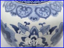 Chinese blue & white Georgian period oriental large jar vase