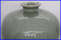 Chinese export green celadon glaze vintage Victorian oriental antique large vase