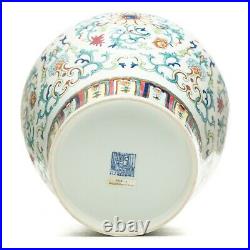 Collectible China Famille Rose Jingdezhen Large White Lotus Porcelain Vase