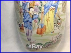 Early 20th Chinese Republic Period Famiile Rose Large Vase