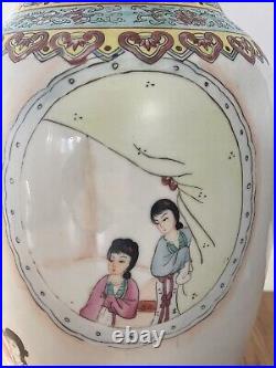 Ex Large 2ft+ Vintage Chinese Famille Rose Vase Ex Cond
