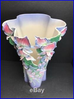 FZ10001 Franz Porcelain Wondrous Wisteria Large Vase Limited Edition 18 Tall