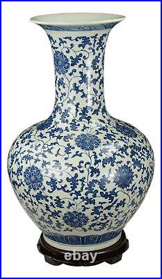 Festcool 22 Classic Blue and White Large Floral Porcelain Vase, China Vase