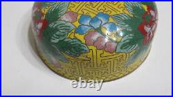 Fine Large Antique Chinese Cloisonne Lidded Jar 10- 1/4