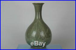 Fine Large Antique Korean Early Joseon Dynasty Hand-painted Celadon Vase