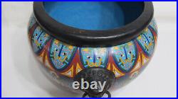 Fine Old Large Chinese Cloisonne Pot With Taotie Masks Design