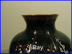 GORGEOUS LARGE CHINESE CLOISONNE ENAMEL VASE with CHICKEN / ROOSTER DECORATION