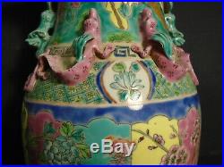 Good vintage Chinese export Canton polychrome large vase, in excellent condition