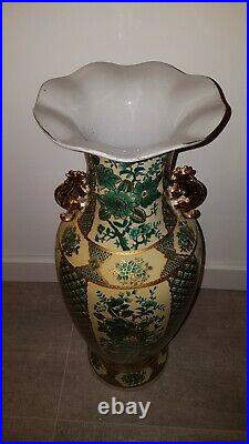 Große Chinesische Porzellan Vase Vergoldet 60 cm Large Chinese Porcelain Vase