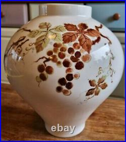 Haeng Nam Sa Korea Large Vintage Vase Brown Beige Flower 25cm Oriental Porcelain