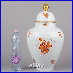 Herend Chinese Bouquet Rust Orange 23 Very Large Vase #6571/AOG