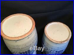 Incredible Large Pair Antique Chinese Porcelain Vases Blue White