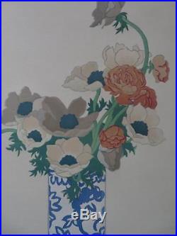 John Hall Thorpe (1874-1947) LARGE Colour Woodcut PENCIL SIGNED Chinese vase
