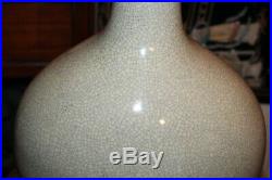 LARGE Chinese Asian Celadon Pottery Vase Crackle Finish