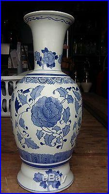 LARGE Chinese Porcelain 18 BLUE WHITE VASE Jardiniere Brush POT URN