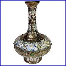 Large 17 Chinese Porcelain Vase With Gilding & Qianlong Period Design Cloisonné