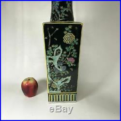 Large 18.5 Chinese porcelain Kangxi Mark Famille Noire Vase