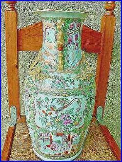Large 18 canton Chinese famille rose vase -mid 19th century- gd. Condition