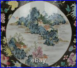 Large 19th c. Chinese Qing Famille Rose Medallion Floral Porcelain Jardiniere
