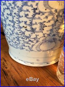 Large 2 ft Tall Antique 19c Chinese Porcelain Wedding Vase