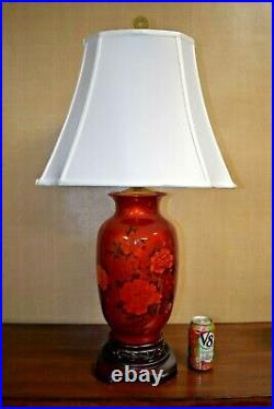 Large 36 Chinese Porcelain Vase Lamp Asian Oriental Cloisonne Japanese