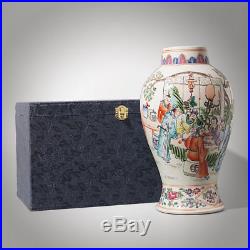 Large Amazing Chinese Famille Rose Porcelain Vases Figures Pots 30CM/11.7H