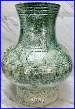 Large Ancient Chinese Hu Vase Han Dynasty Pottery Porcelain 13.5 Taotie Masks