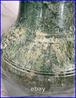 Large Ancient Chinese Hu Vase Han Dynasty Pottery Porcelain 13.5 Taotie Masks