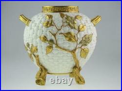 Large Antique 19th Century Royal Worcester Porcelain Aesthetic Vase 1884