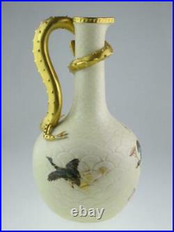 Large Antique 19th Century Royal Worcester Porcelain Chinese Dragon Vase 1884