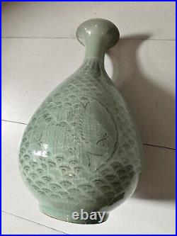 Large? Antique Celadon Cracke Glazed Vase