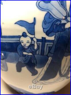 Large Antique Chinese Blue and White Porcelain Republic Era