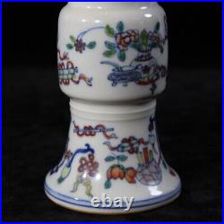 Large Antique Chinese DouCai Hand Painting Porcelain Vase QianLong Marked