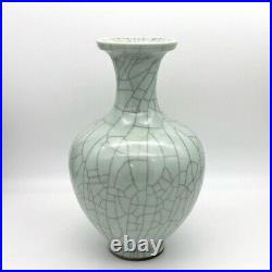 Large Antique Chinese GE Type Kiln Fine Vase Gold Thread Iron Wire Crackle Glaze
