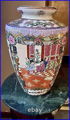 Large Antique Chinese Porcelain Famille Rose Medallion Vase-Qianlong period