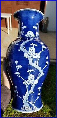 Large Antique Chinese Porcelain Prunus Blue And White Vase 14